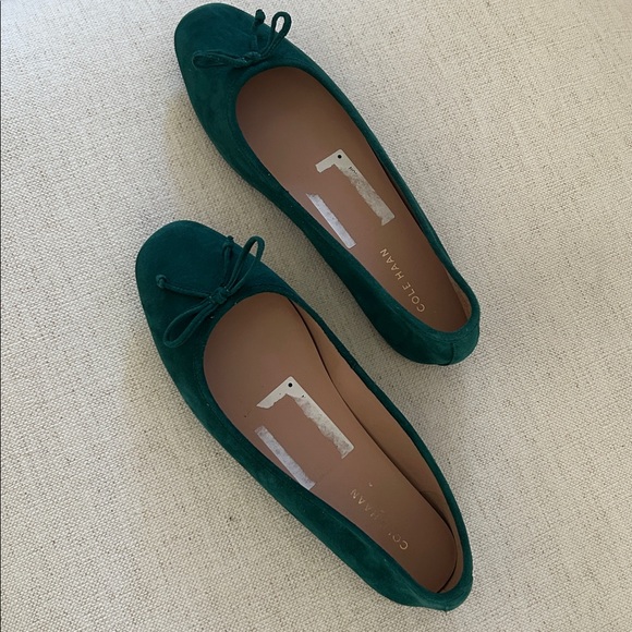 Cole Haan Yara Soft Ballet, Rainforest Suede Green, Size 9, NWT No box - Picture 2 of 9